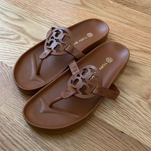 Tory Burch Miller Cloud Sandals - Bourbon Miele 7.5